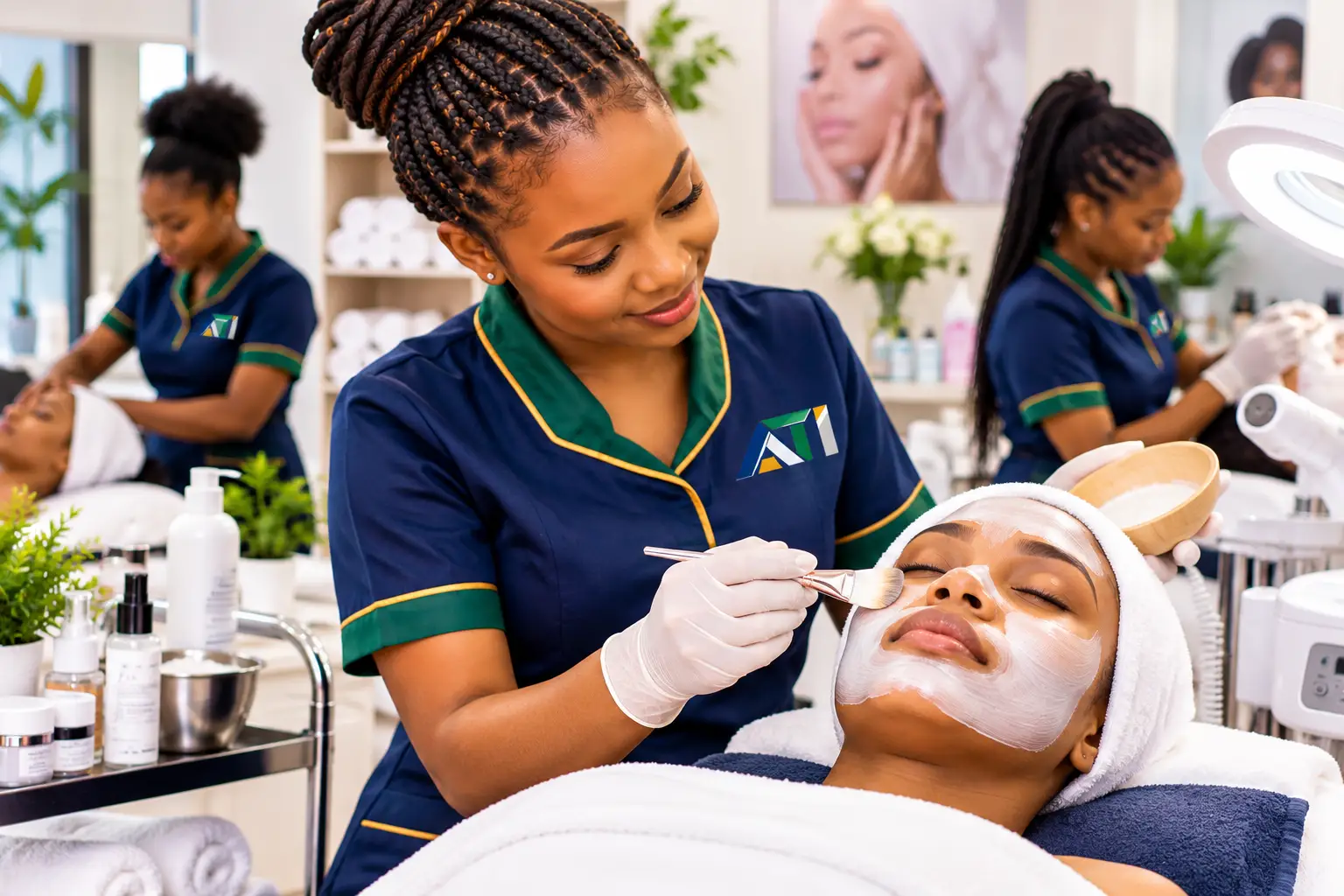 Beauty therapy training at ANPET Training Institute, where students learn skincare, facial treatments, and professional beauty care.