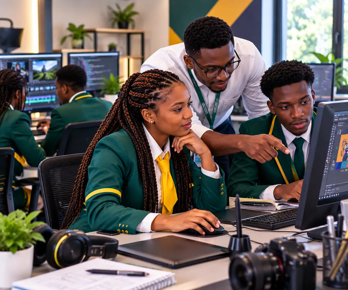 ANPET Training Institute ICT students learning computer applications, hardware maintenance, and basic information technology skills.