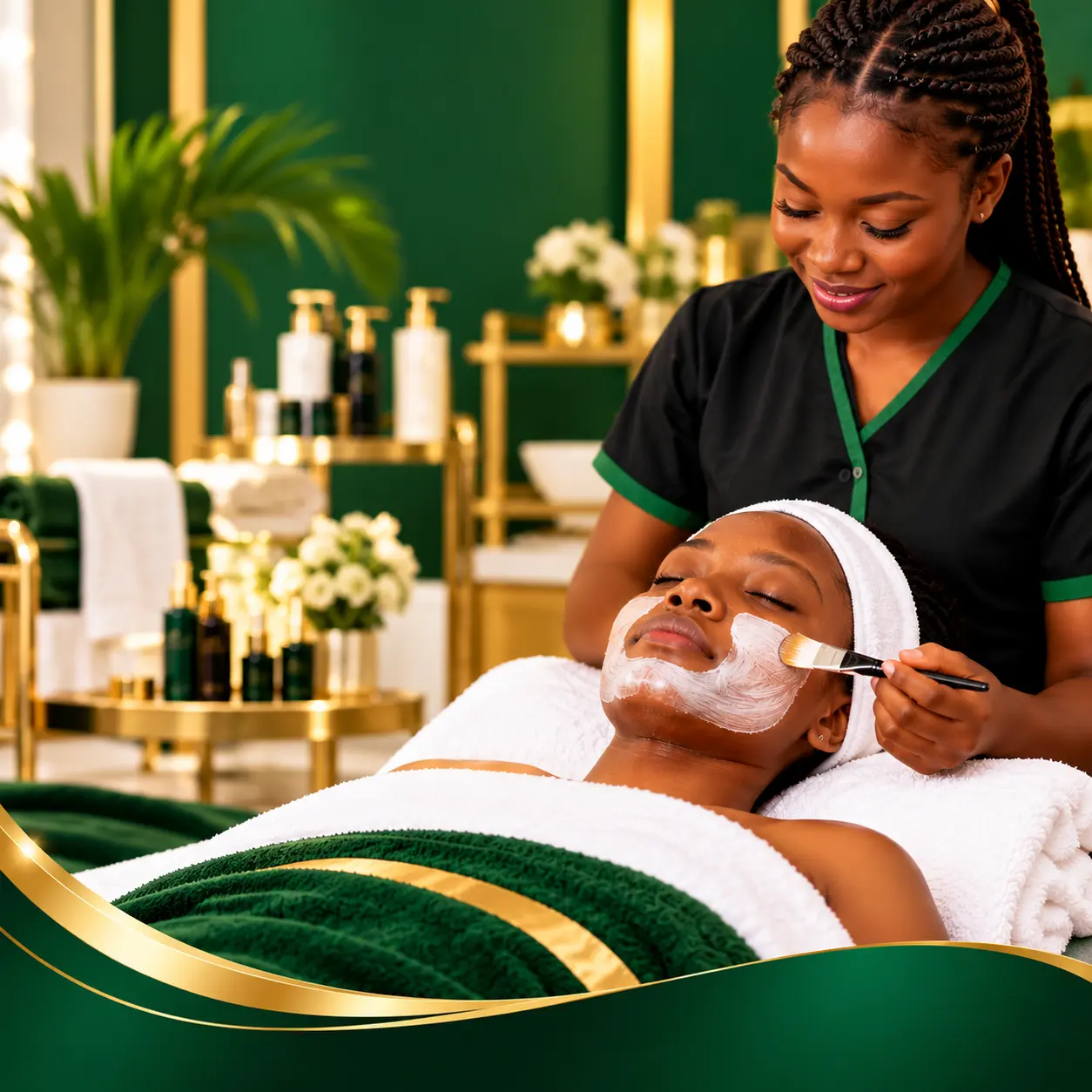 Beauty therapy students at ANPET Training Institute practising professional skincare, facial treatments, and beauty therapy techniques.